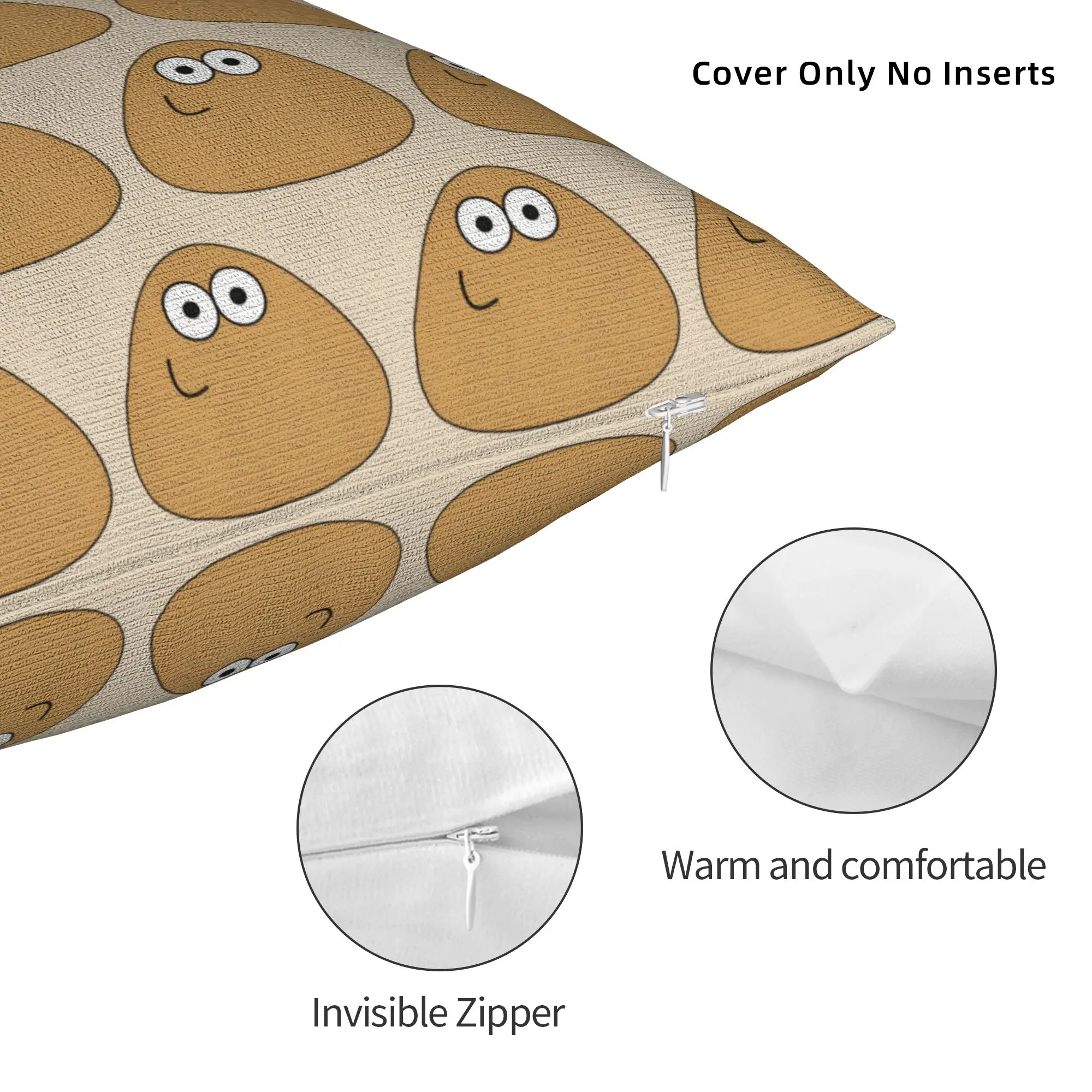 Virtual-Alien Pet P-Pou Pillowcase Printed Polyester Cushion Cover Decorative Cartoon Game Pillow Case Cover Home Zippered