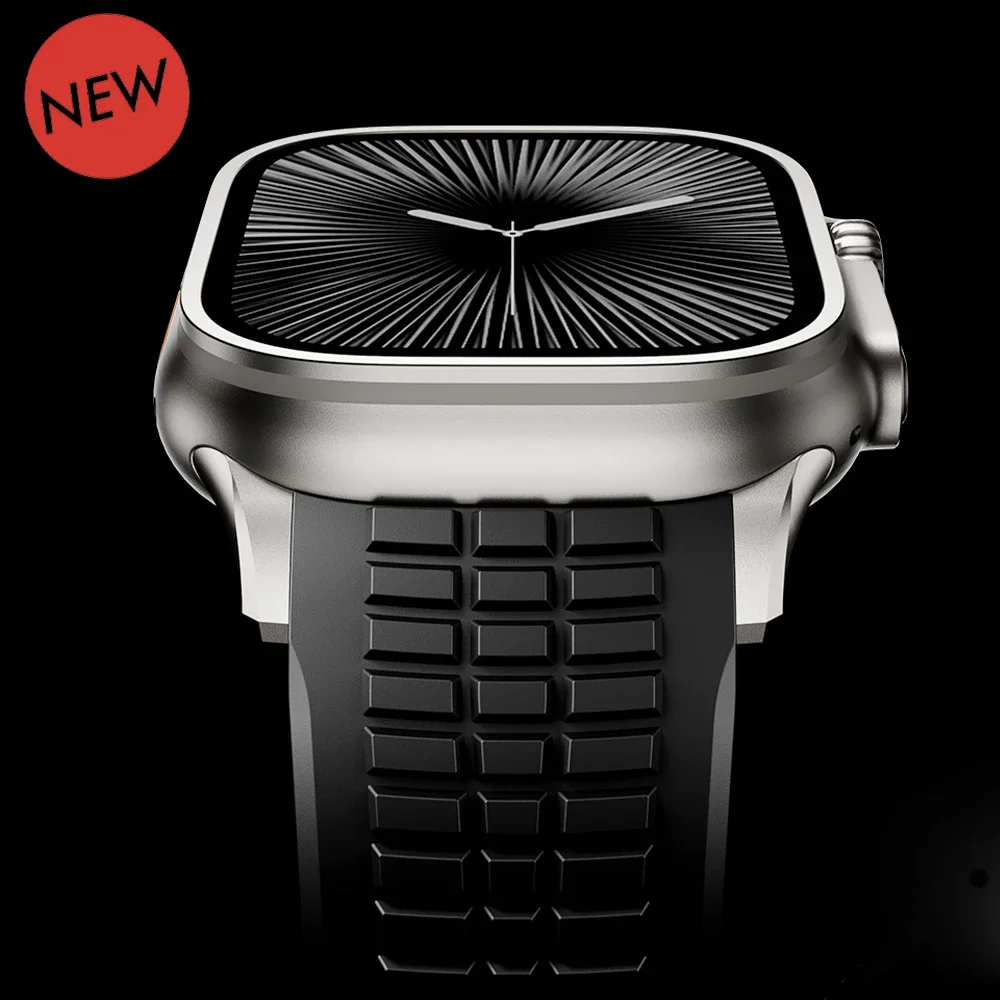 Rubber Band for Apple Watch 46mm 45 44 42mm Sports Strap for Iwatch Ultra 3 2 49mm Series 11 10 9 8 7 Se 6 5 Se3 Luxury Bracelet