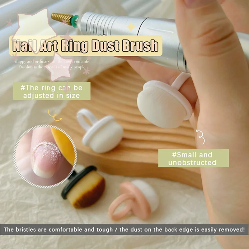 5/10Pcs Ring Nail Brushes Dust Cleaner Manicure Professional Delicate Soft Brush Manicure Art Gel Polish Removal Tool