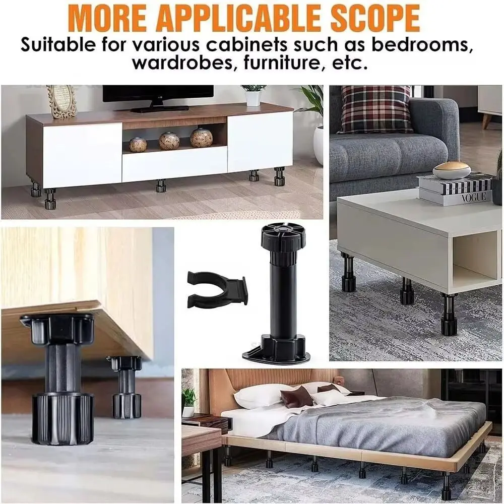 Adjustable Height Furniture Leveler Legs Universal Sturdy Cabinet Levelers Enhanced Stability Durable Cabinet Legs - view 6