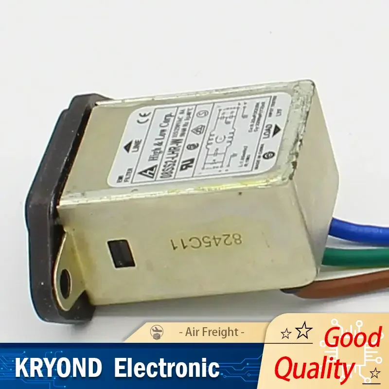 Panel Mounting 3 Pins AC Socket 8A EMI Filter 115/250VAC 50/60Hz High & Low Corp. EMI Power Filter Connector