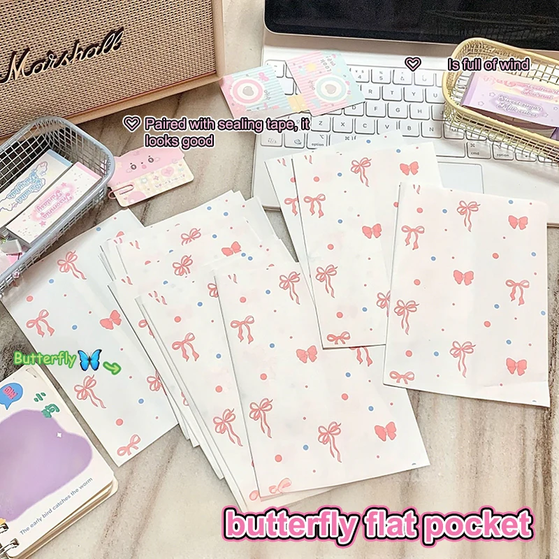 

20 PCS Pink Bow Gift Paper Bags Decorative Packaging Bags Aesthetic Girl Packaging