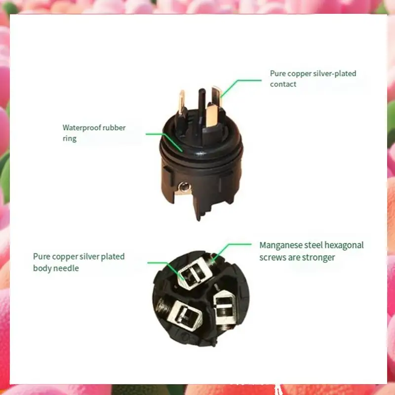 

Waterproof LED Display Plug Stage Lighting Equipment Multi-Function Convenient Lighting Power Connector Plugs, Durable B-Silver-