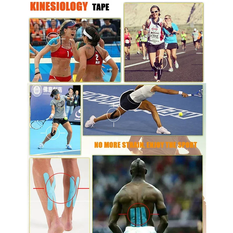 Cinta de kinesiología para acondicionamiento físico, bandas de recuperación deportiva de alta calidad, cinta de sujeción para gimnasio, tenis,