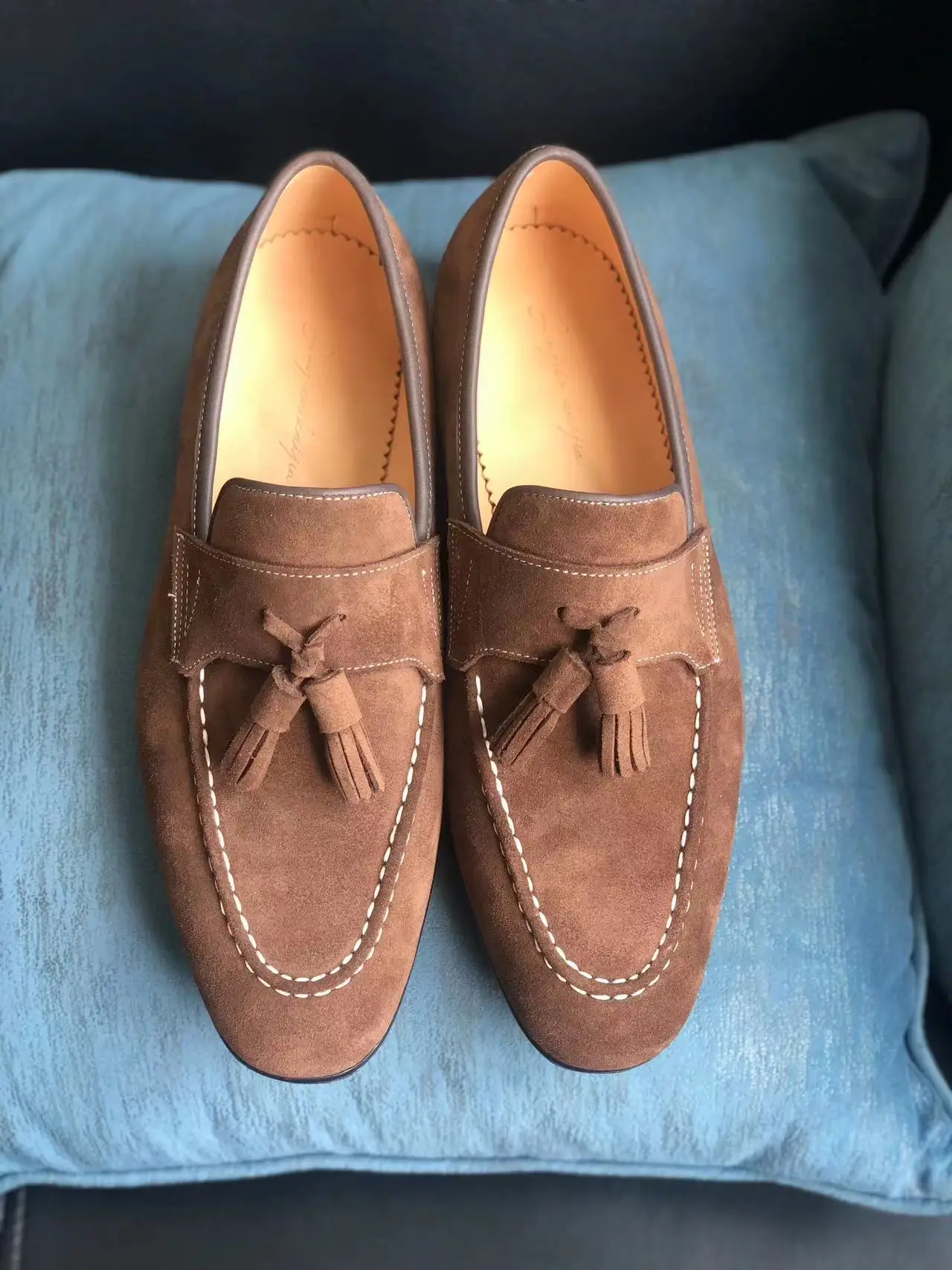 Cie ML10 Tassel Loafer Chestnut Suede Men Casual Leather Outsole Breathable Shoe Blake Stitched Custom Color & Size