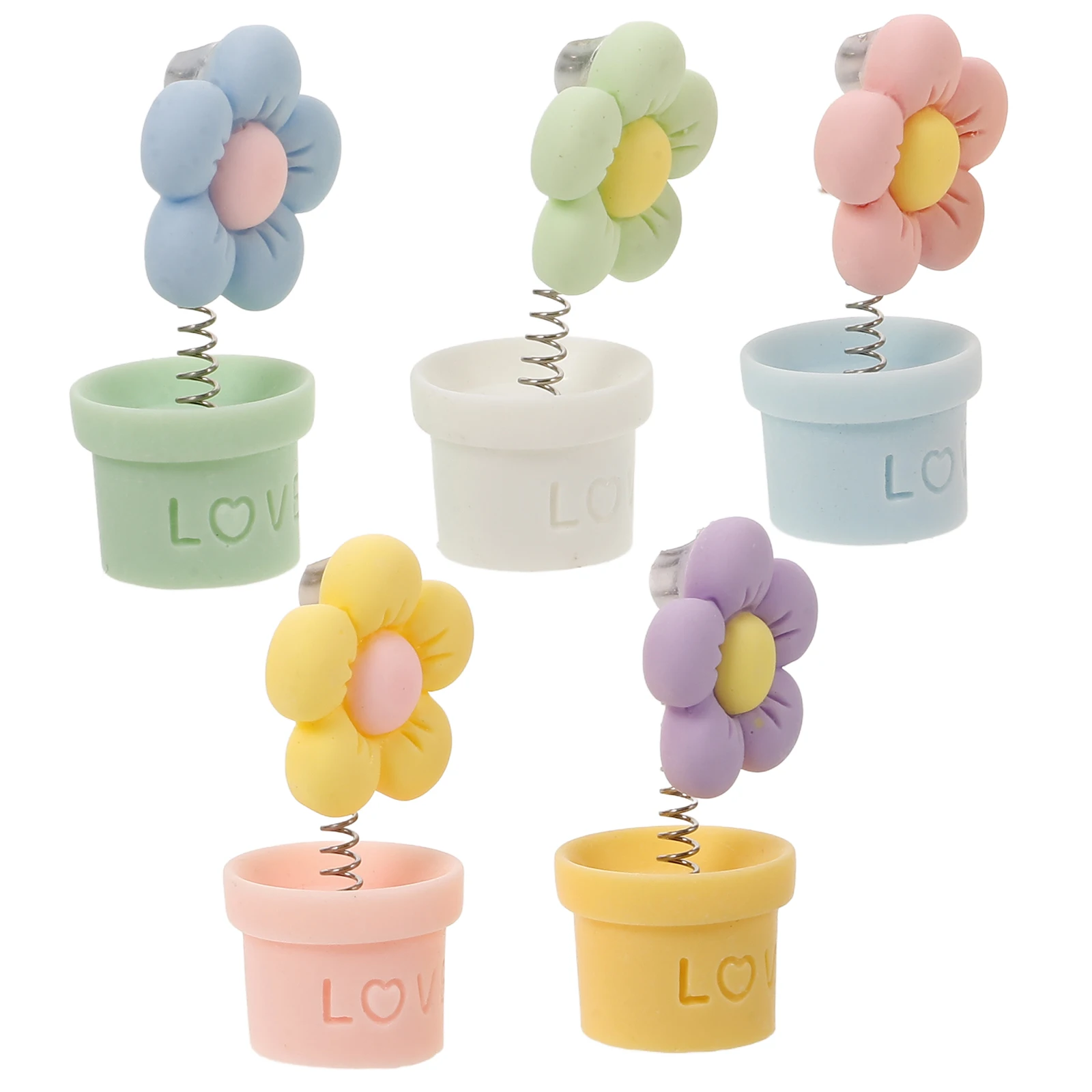 

5 pcs Creative Car Dashboard Decor Swinging Flowerpot Ornaments Lifelike Artificial Flowerpots Easy Install Car Interior
