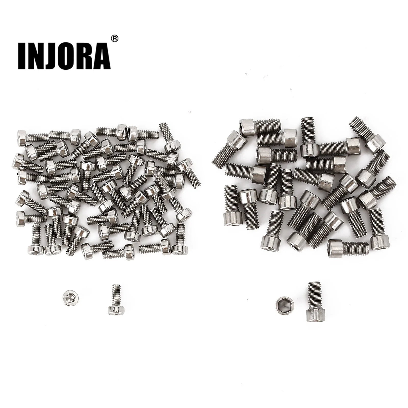 INJORA M2 M3 Metal Screws 1.9 2.2 Wheel Rims Hexagon Screws for 1/10 RC Car Crawler TRX4 Axial SCX10 90046 AXI03007