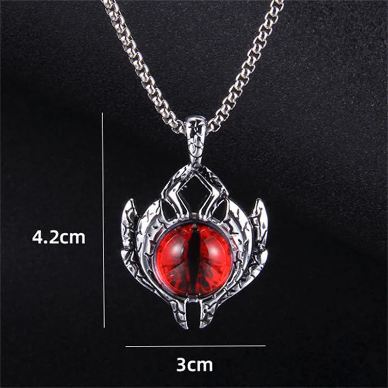 Exquisite Fashion Creative Turkey Devil Eye Titanium Steel Pendant Necklace Punk Hip Hop Unique Design Unisex Accessories 2022