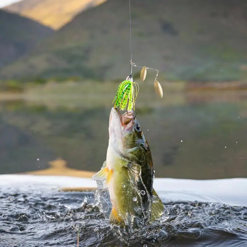 

Baits Fishing Lures 5 PCS Bright Multicolor Spinner Baits Kit Metal Jig Spinnerbait Hard Fishing Lures For Pike Salmon Walleye