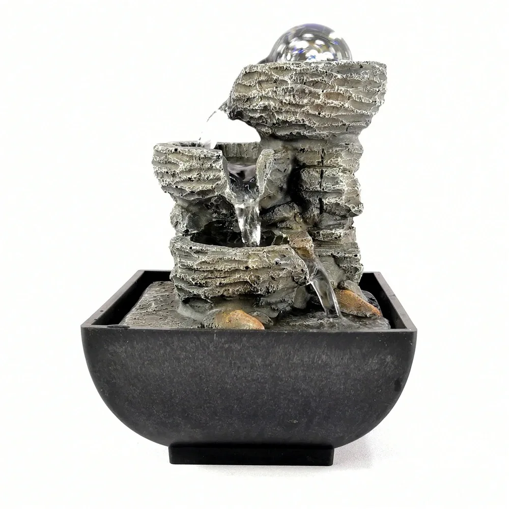 

New Home Decoration Indoor Relaxation Desktop Fountain Waterfall Zen Meditation Feature with Automatic Pump