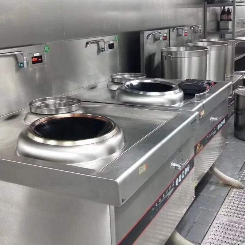 15KW Single Burner Induction Wok Cooker Commercial Electric Stir Fry Stove with Water Tap for Restaurant Kitchen Custom