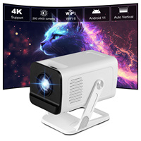 Salange Portable Mini Projector 4K WiFi6 BT5.4 Android 11 Native 720P Projector 280Ansi Video Smart Home Theater Beamer Cinema