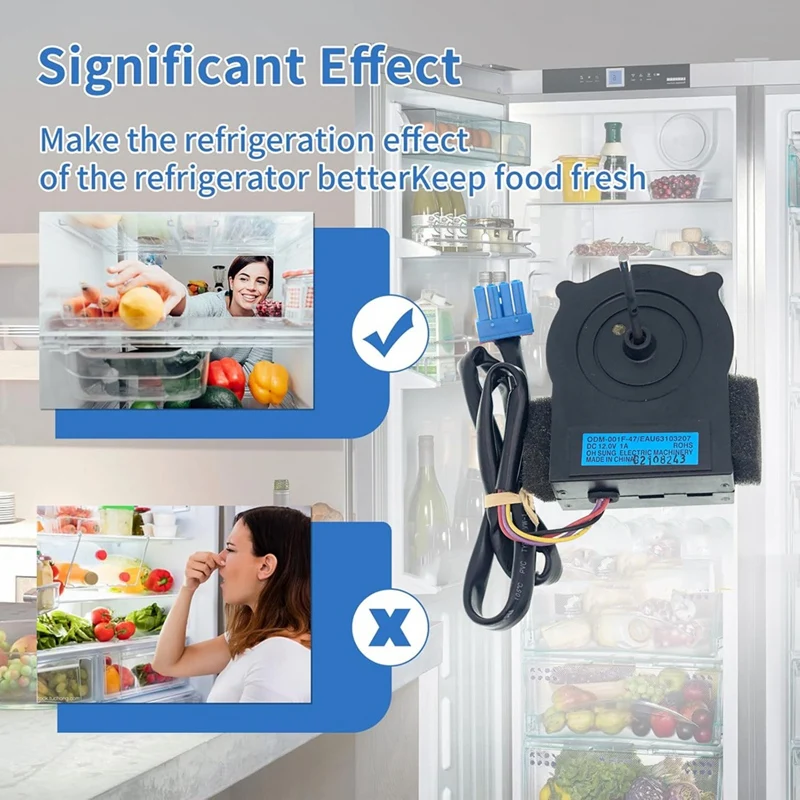 ايه يو 63103207   محرك مروحة تبخير الثلاجة لمجموعة محرك مروحة الثلاجة كينمور DC12V 1A