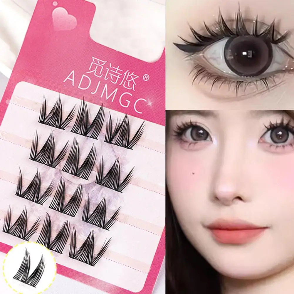 Diy vários estilos cílios postiços 4 linhas tamanho de viagem cílios segmentados grosso individual cluster cílios extensões ferramenta de maquiagem