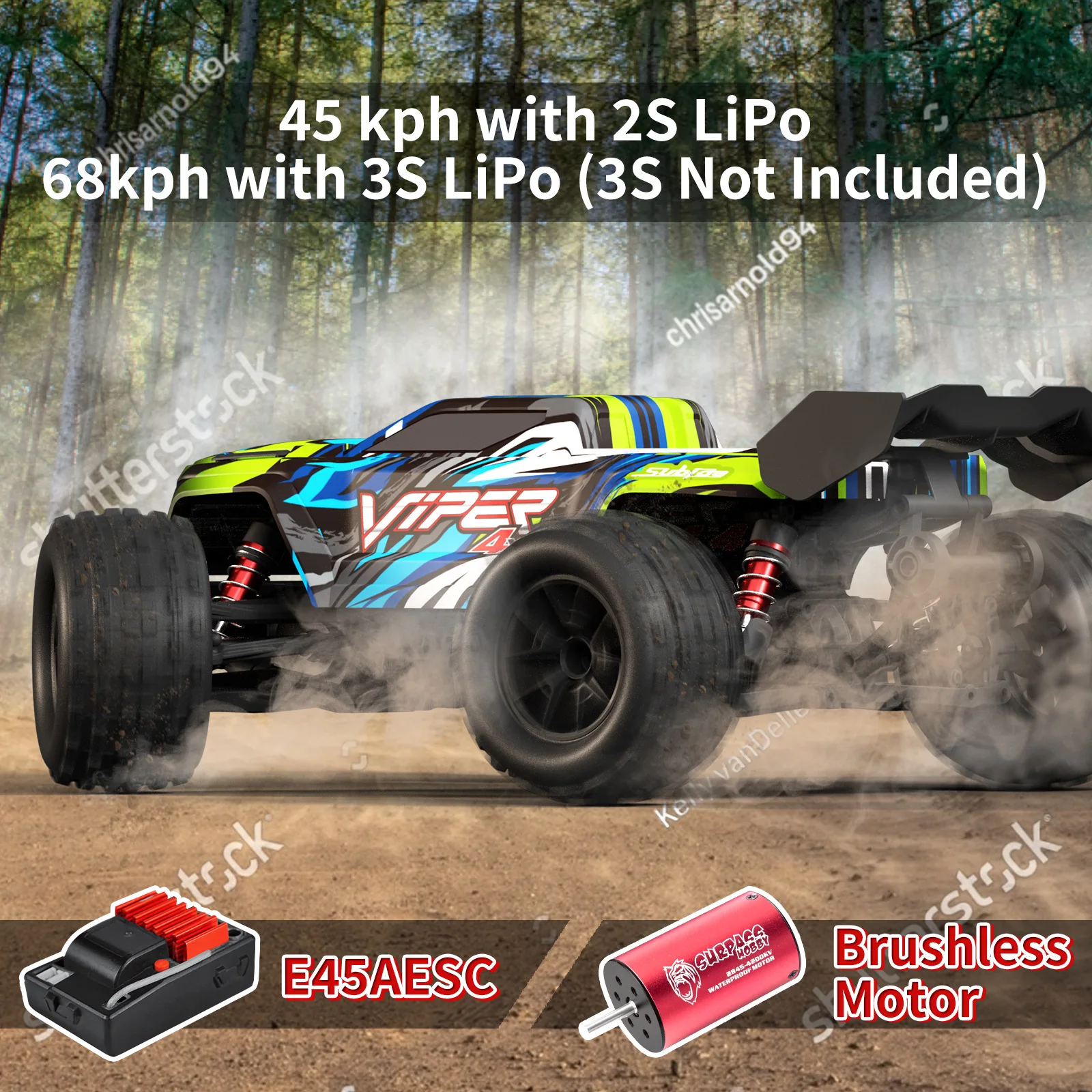 EBOYU S909PRO Brushless RC Car 1:16 Full Scale 2.4GHz 4WD IPX4 Waterproof Off-road HighSpeed 70KM/H Remote Control RC Truck Toys