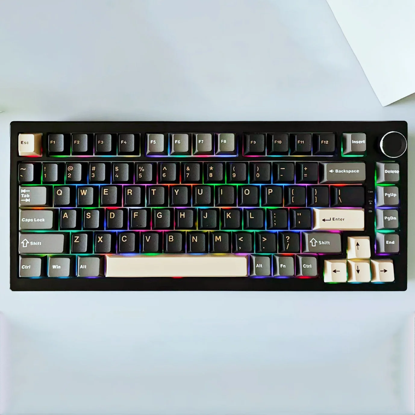 

Obsidian Black Double Shot PBT Keycaps 128 Keys Cherry Profile Keyboard Keycaps for Gateron MX Switches Mechanical Keyboard