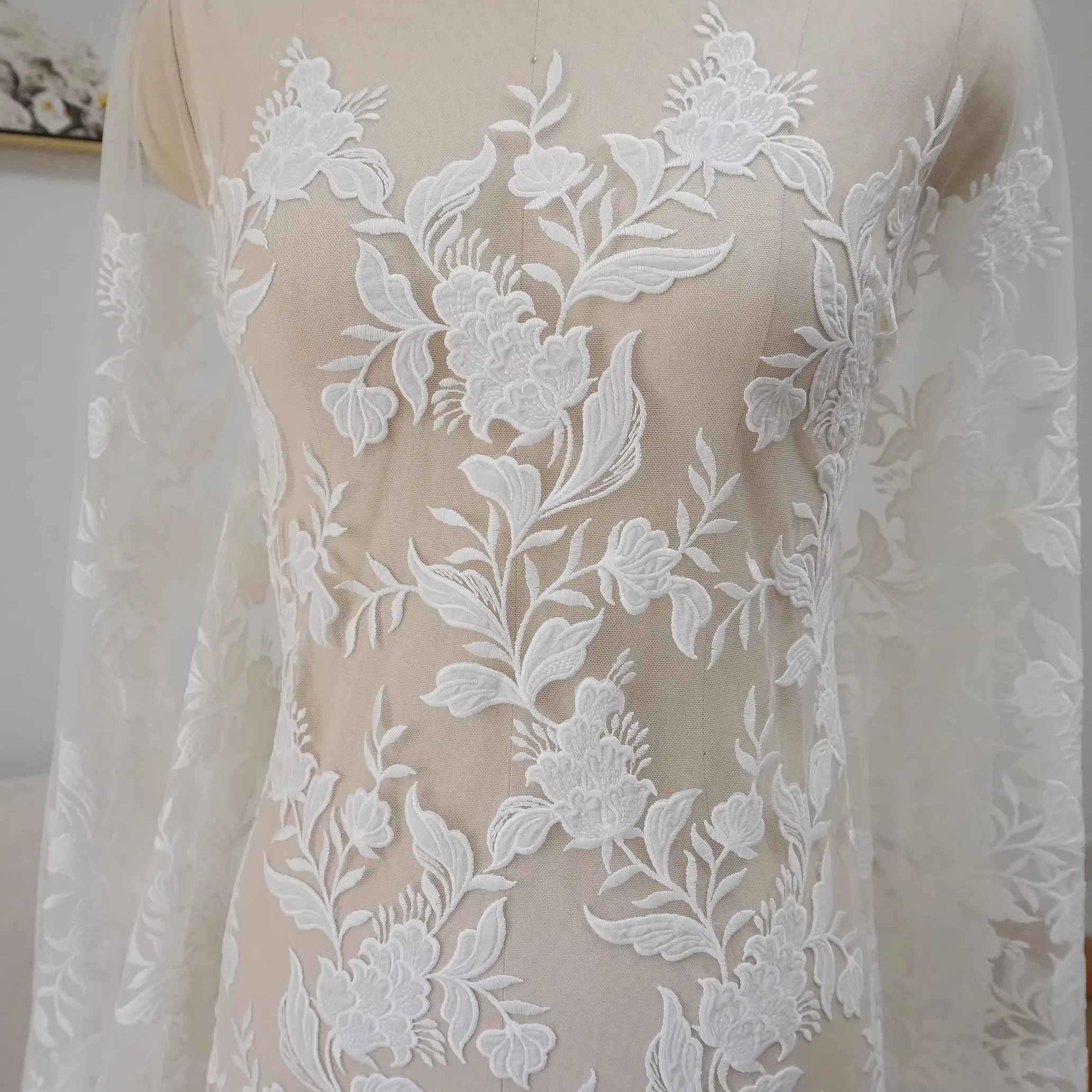 1 ياردة أقمشة شبكية جديدة التطريز بالليزر الخياطة تنورة فستان اكسسوارات النسيج للمواد #1