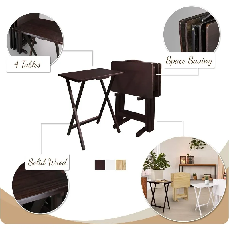 Ensemble de table à plateau 5 pièces, expresso