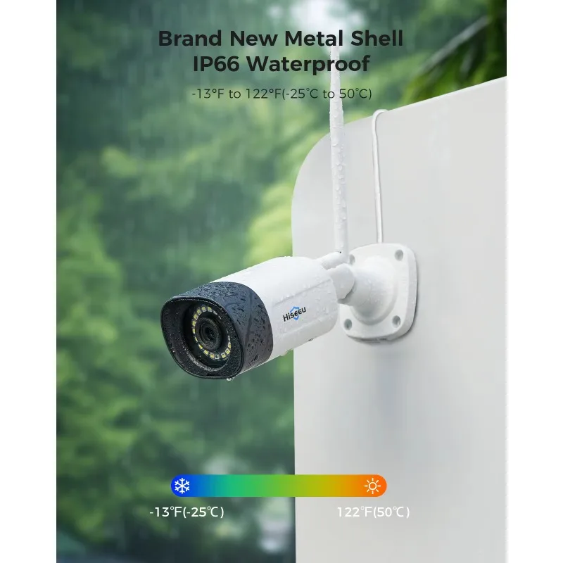 

Hiseeu 5MP Wireless CCTV Camera System 2-Way Audio IP Camera Outdoor Security System 8Channel CCTV System