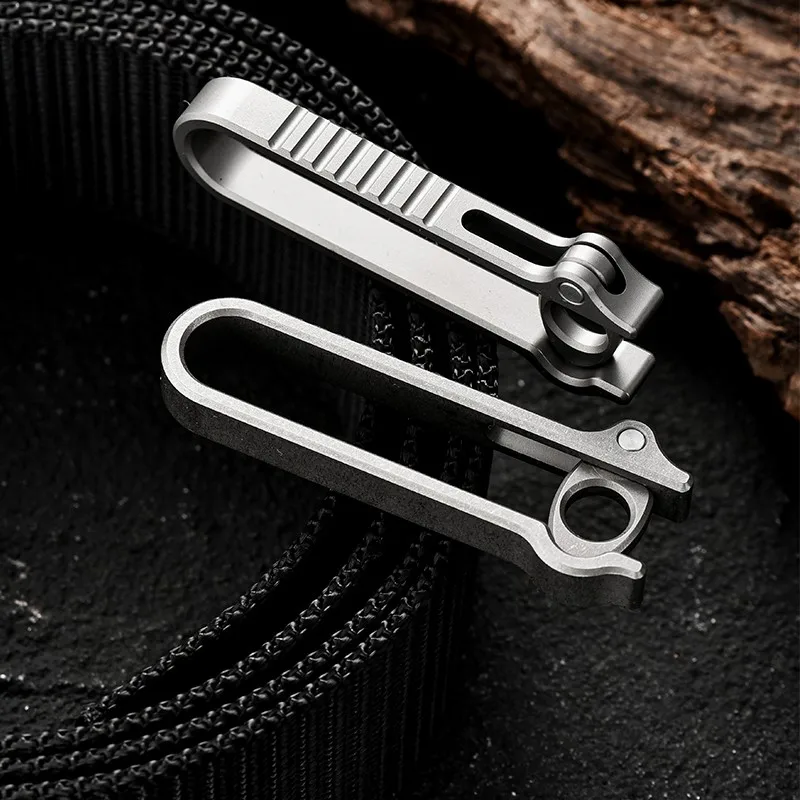 Pocket Clip Waist Belt  Car Key Ring Titanium Alloy EDC Keychain Carabiner Hook Clip Hanging Buckle Outdoor Home EDC Tools