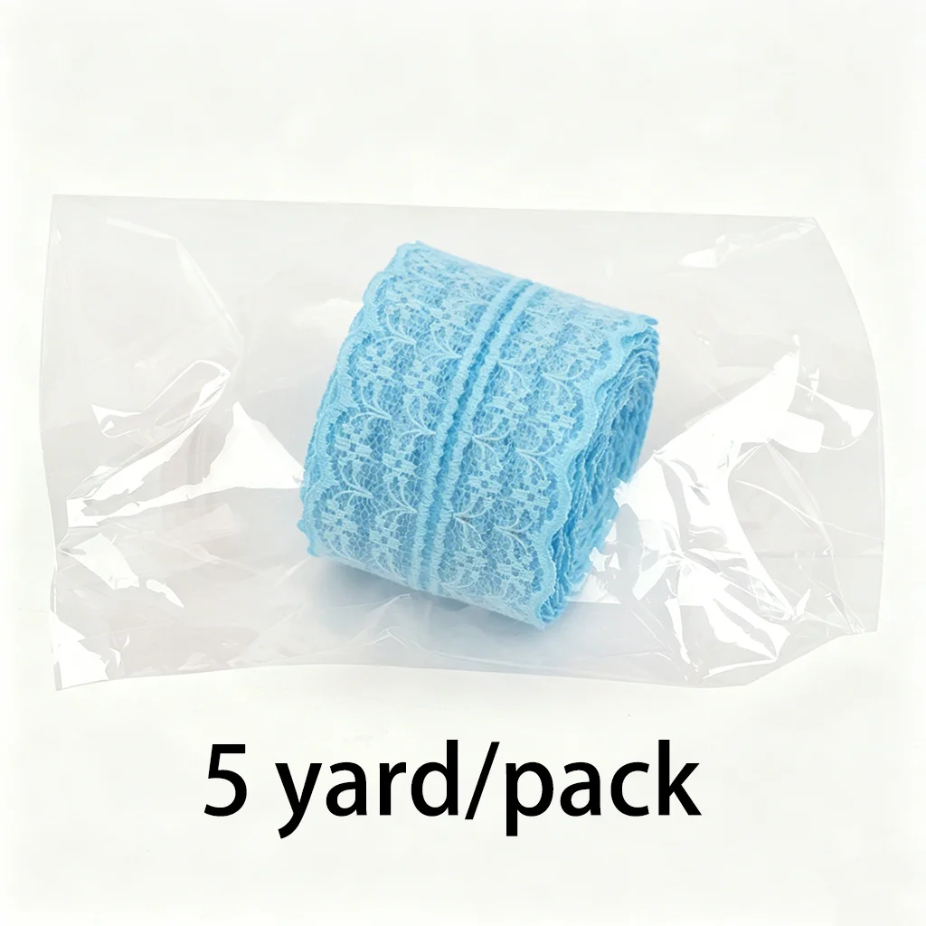 (5 Yards/Roll) 45mm White Lace Fabric Webbing Decoration Lovely Gift Packing Material view 6