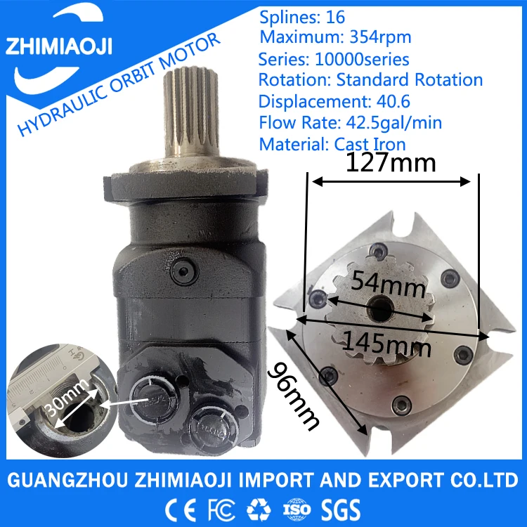 Hydraulic Gear Motor  Low Speed High Torque  Cast Iron Eaton 119 Series Hydraulic Orbital Motor 119-1033-003  Bm2-250