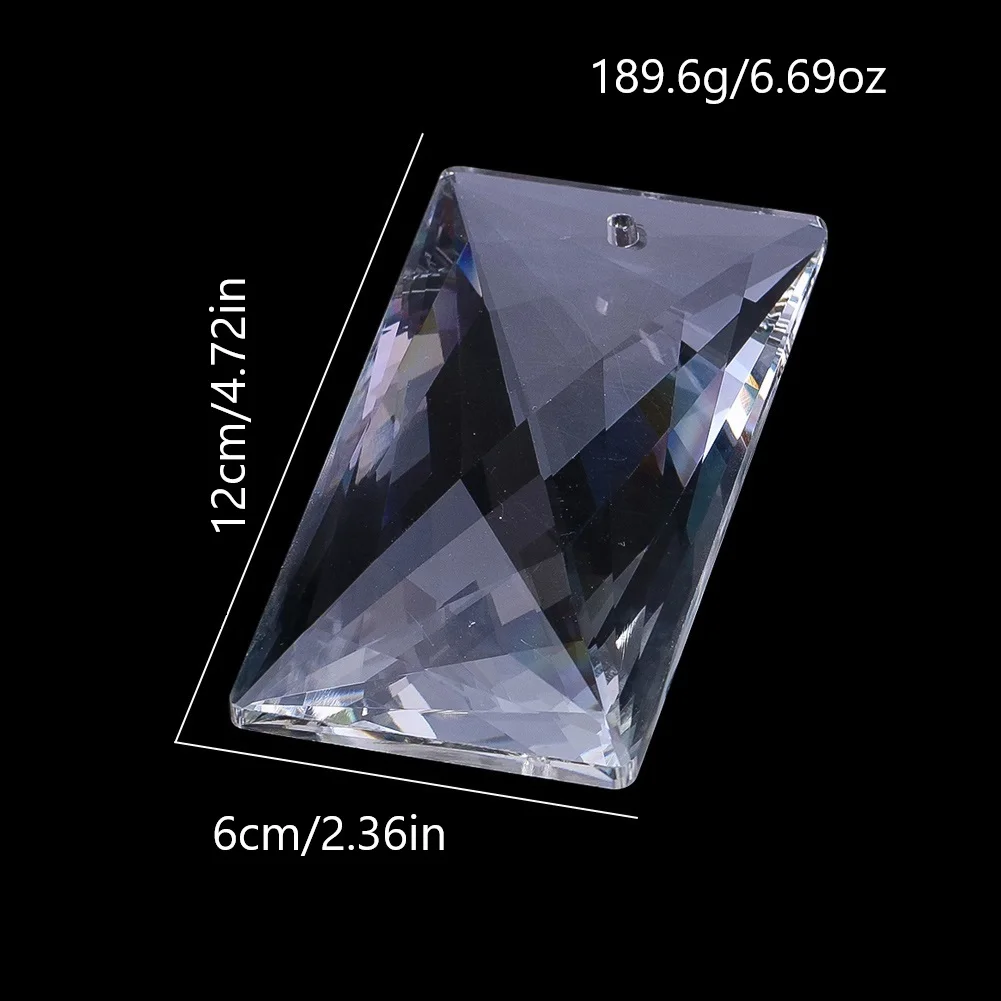 120mm Large Suncatchers Crystal Prism for Window Garden Hanging Decor Rectangle Glass Faceted Rainbow Maker Chandelier Pendant