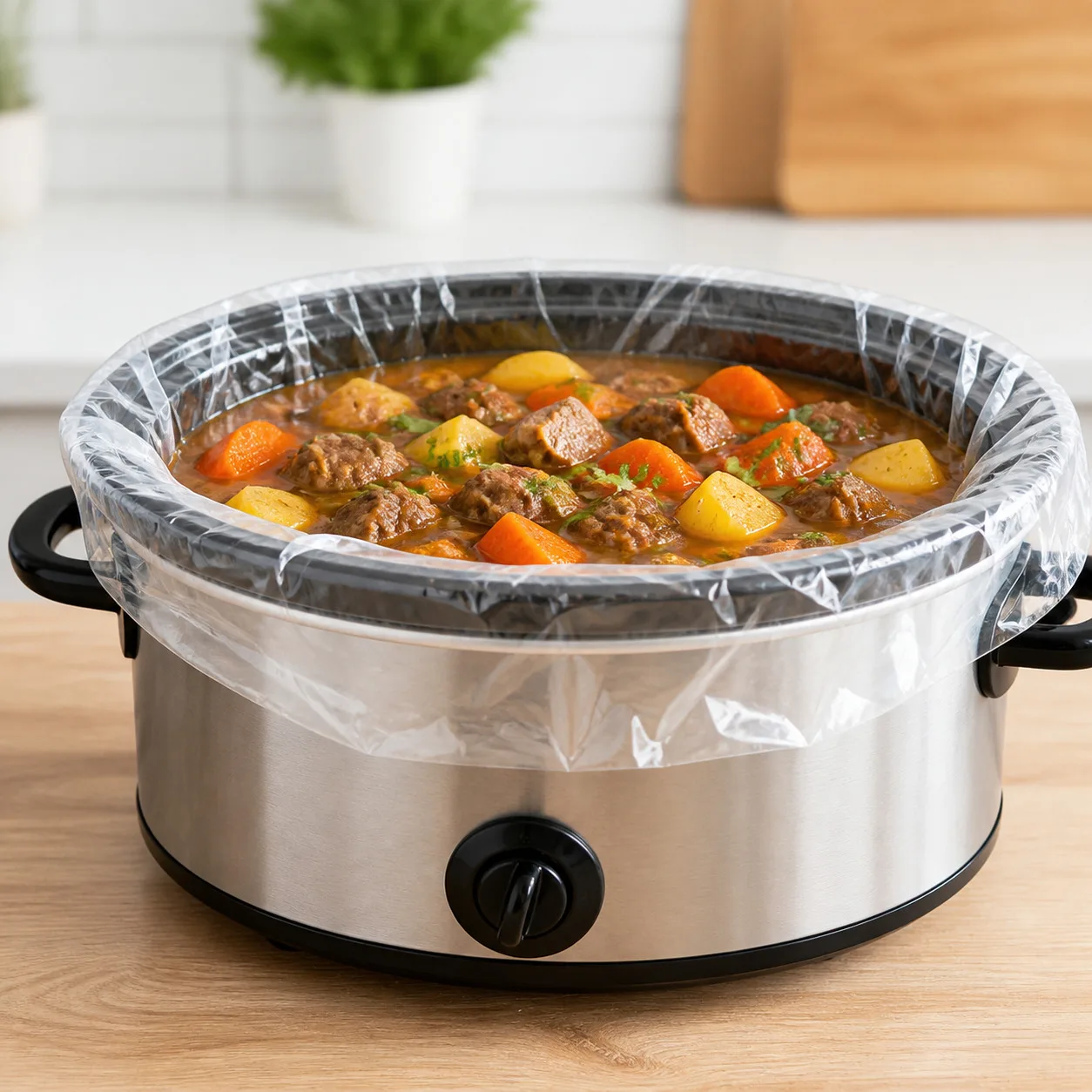 Disposable Slow Cooker Liners 33 x 53cm 2.1 Mil 10 Count PA Nylon Heat Resistant Crock Pot Cooking Bags Meal Prep Easy Cleanup