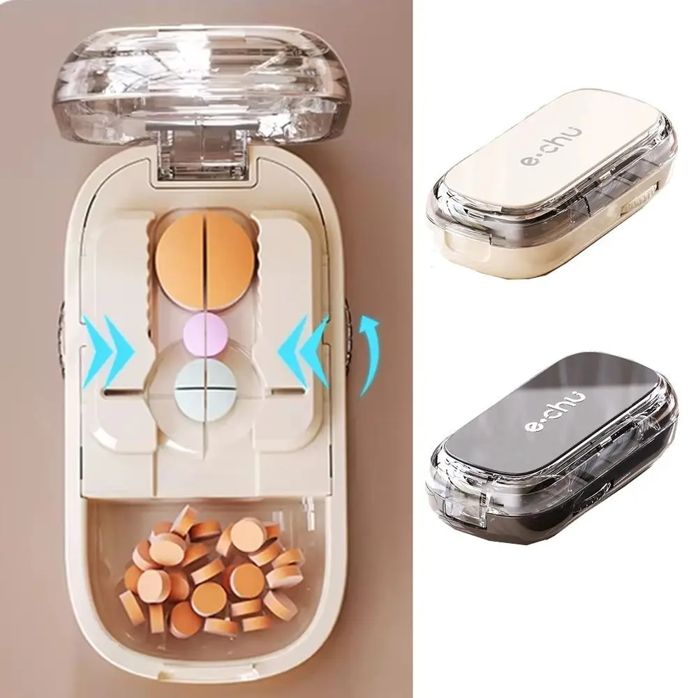 

Precise Cutting Portable Pill Cutter Dustproof Halve/Quartering Medicine Divider Case Large Capaity Detachable