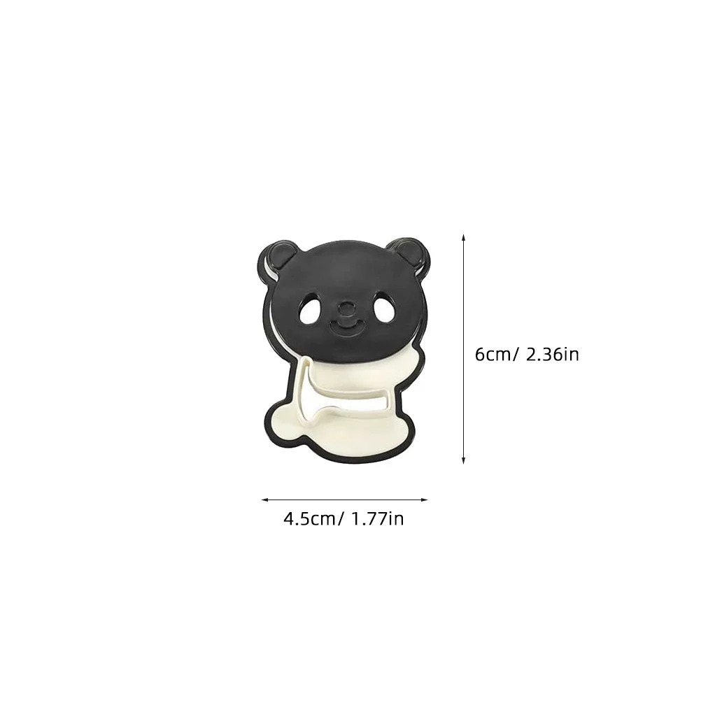 

Set Panda DIY Cookie Cutter Black White Food Grade Plastic 6x5cm Baking Mold Biscuit Sugarcraft Panda Cookie Mold