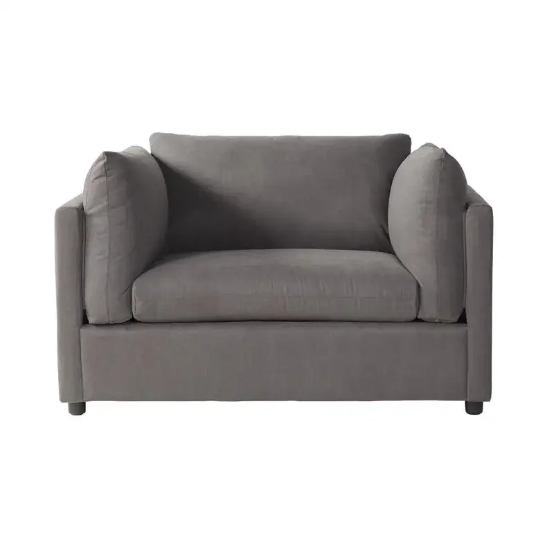Cuddler Armchair With Ottoman Comfy Soft Backrest Modern Design Accent Chair