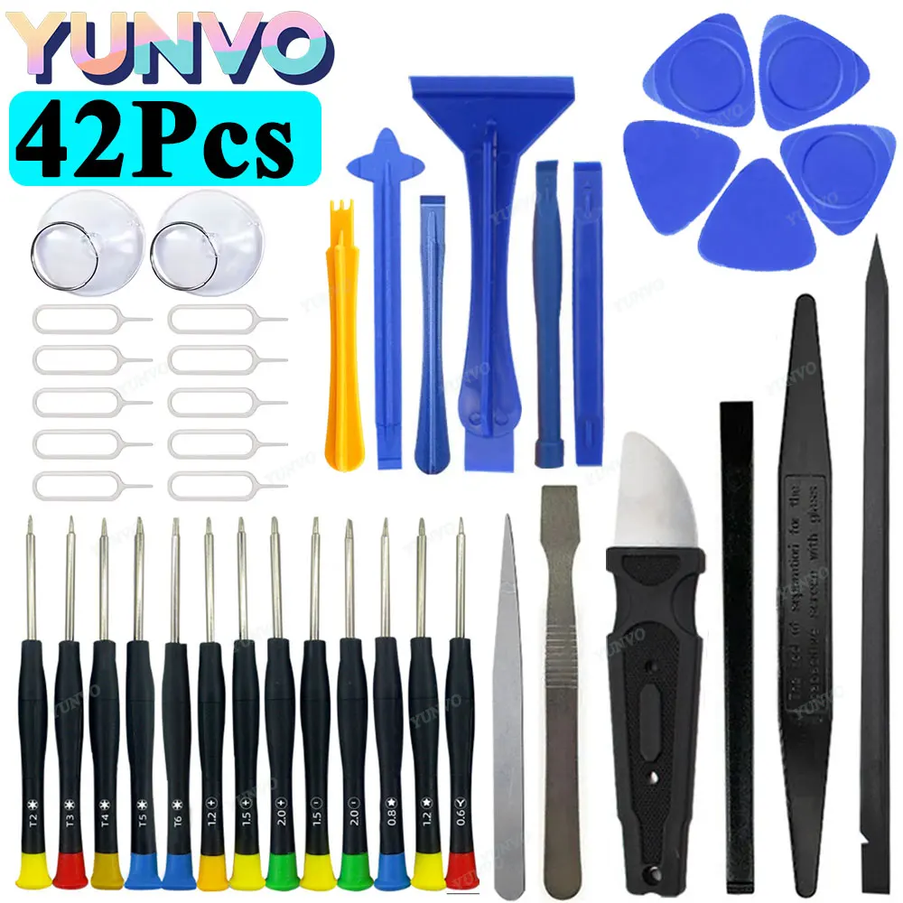 42Pcs in Box Mobile Phone Repair Tools Disassemble Repair Set for iPhone Screwdriver Combination Skid Multi Function Disassembly
