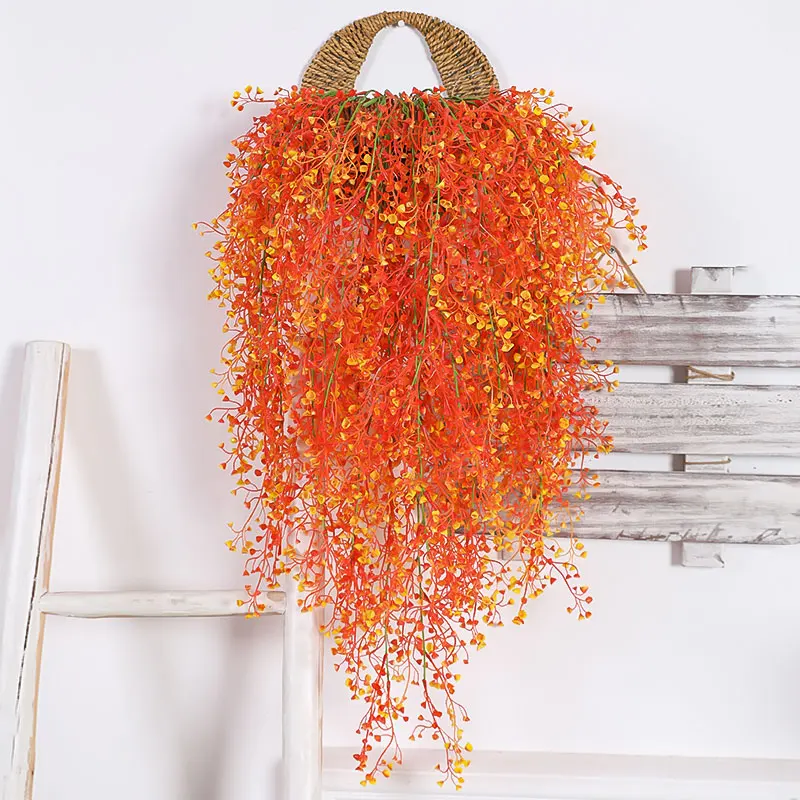 Искусственные золотые колокольчики из ивы, украшенные подвесными корзинами для весны и осени, домашние рестораны