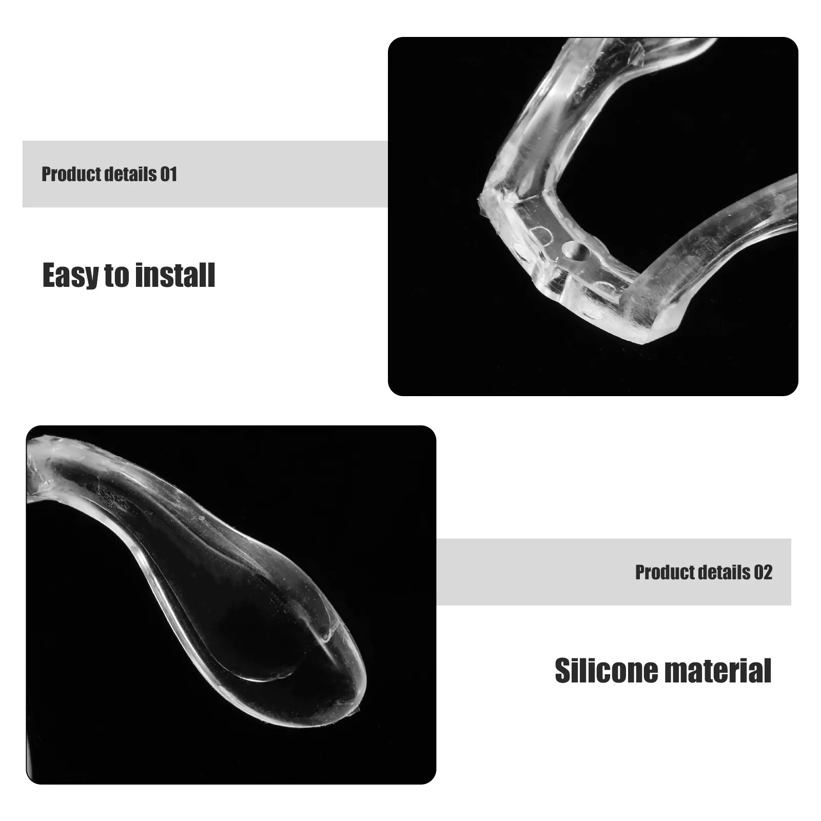 U على شكل سيليكون مخدات أنف للنظارة 4 قطعة جسر النظارات دعم عدم الانزلاق نظارات إطار وسادة استبدال أجزاء الإمدادات #5