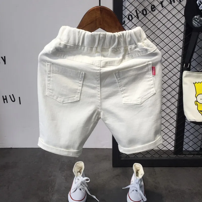 Boys' Summer Shorts New Style Children's Baby White Punched 5-point Pants No Accessories