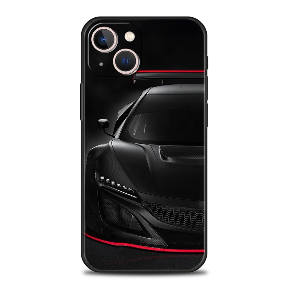 Cool Sports Black Car Phone Case Cover, Silicone Antichoc, Soft Shell Capas, iPhone 16, 15, 14, 13, 12, Pro Max, Poly XS, 11, 7, 8 Plus