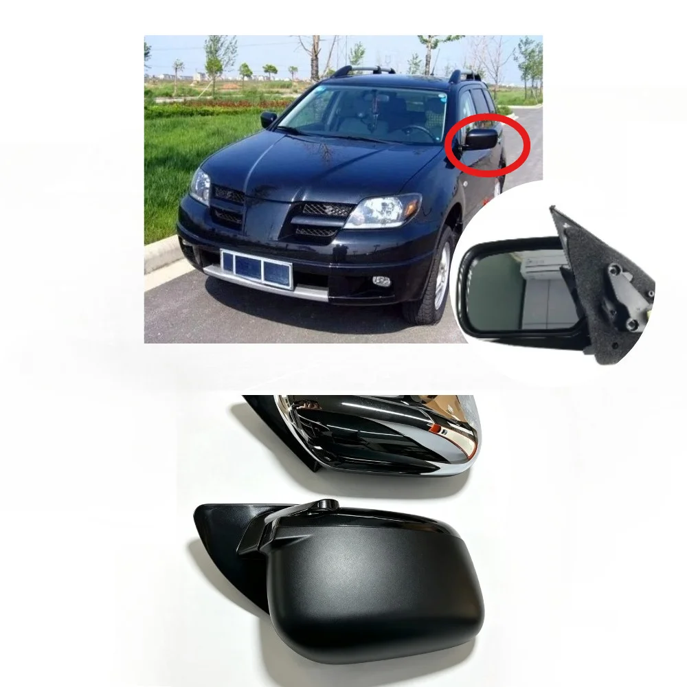 MR991889 Black LHD Side Mirror for Outlander 2003-2007 CU for Airtrek No Turning Signal Lamp 3 Wire 1 Pcs