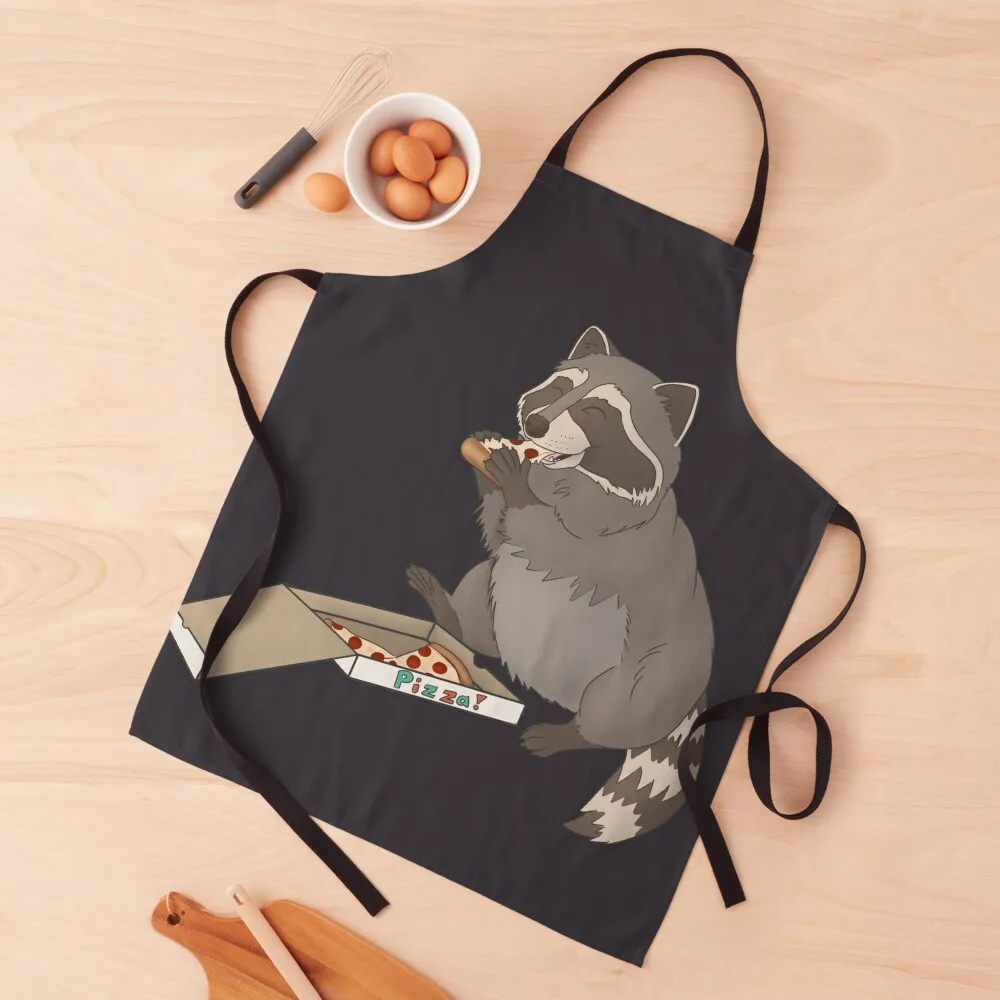 Raccoon eating pizza Apron