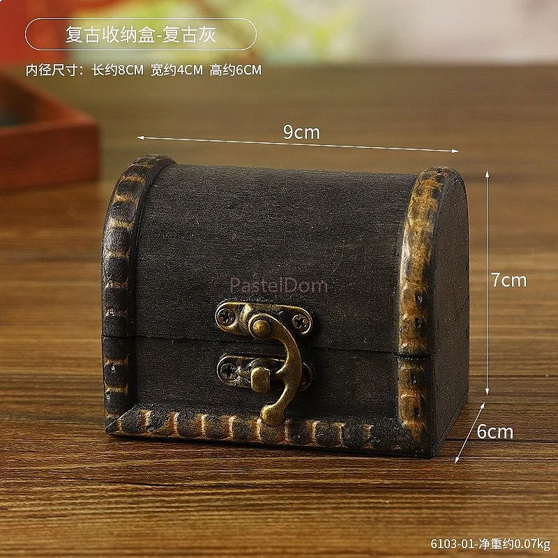 Multifunctional Retro Wooden Storage Box Jewelry Organizer Dustproof Display Case for Collectibles