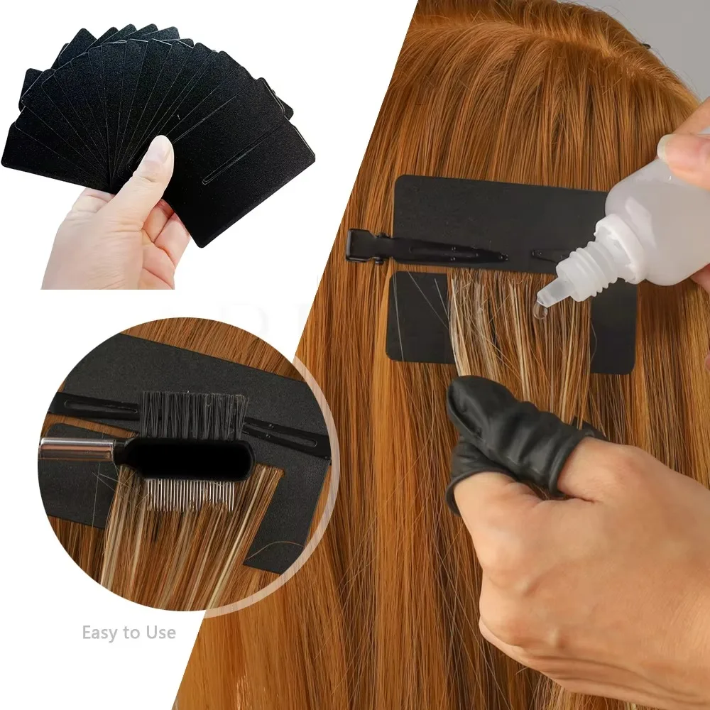 

Набор из 100 прочных защитных экранов для наращивания волос: прямоугольные УФ-щитки для защиты от УФ-излучения