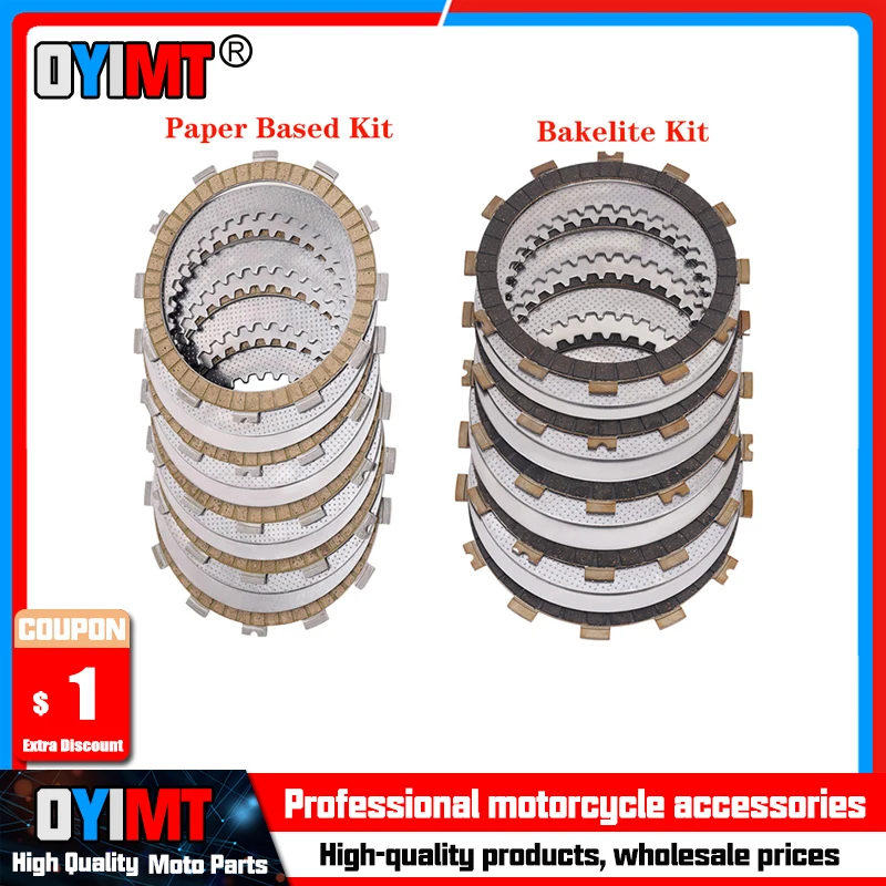 Motorcycle Accessories Clutch Friction Plates & Steel Plates Disc Kit For Kawasaki BJ250 250TR BJ 250 250 TR2002-2009 2011-2013