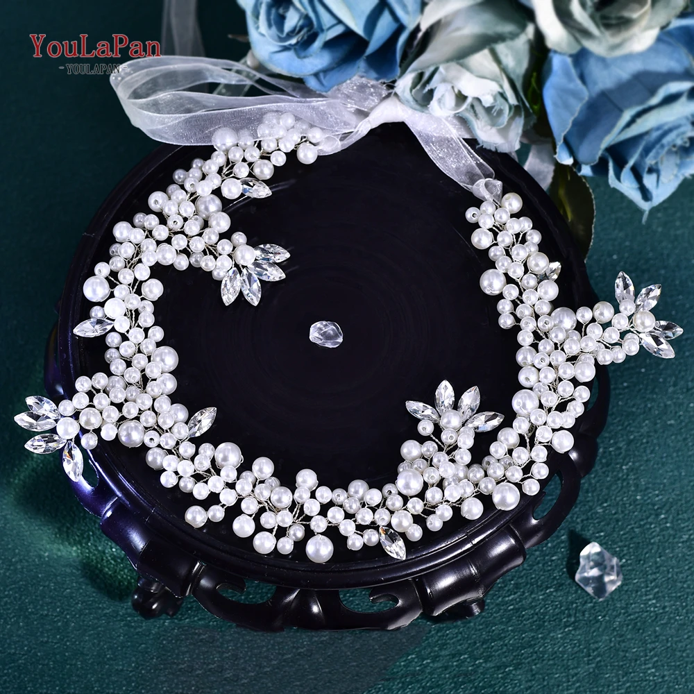 YouLaPan Perle Hochzeit Haarband Strass Tiaras Braut Haar Schmuck Zubehör Mode Frauen Bankett Haar Ornament HP186