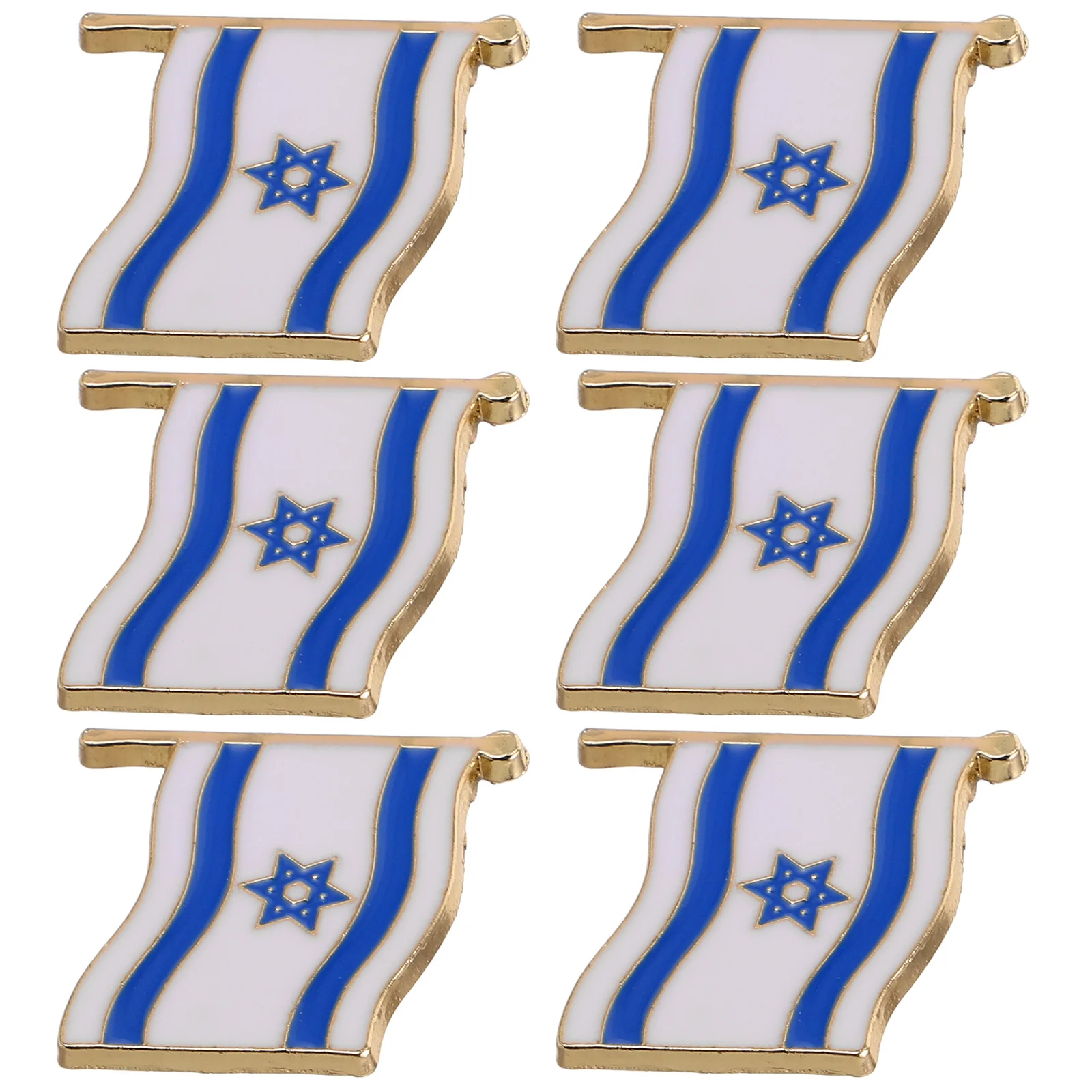 

6Pcs National Flag Badge Decorative Lapel Pins Alloy Flag Brooch for Shirts Bags Hats Party Clothing Accessories