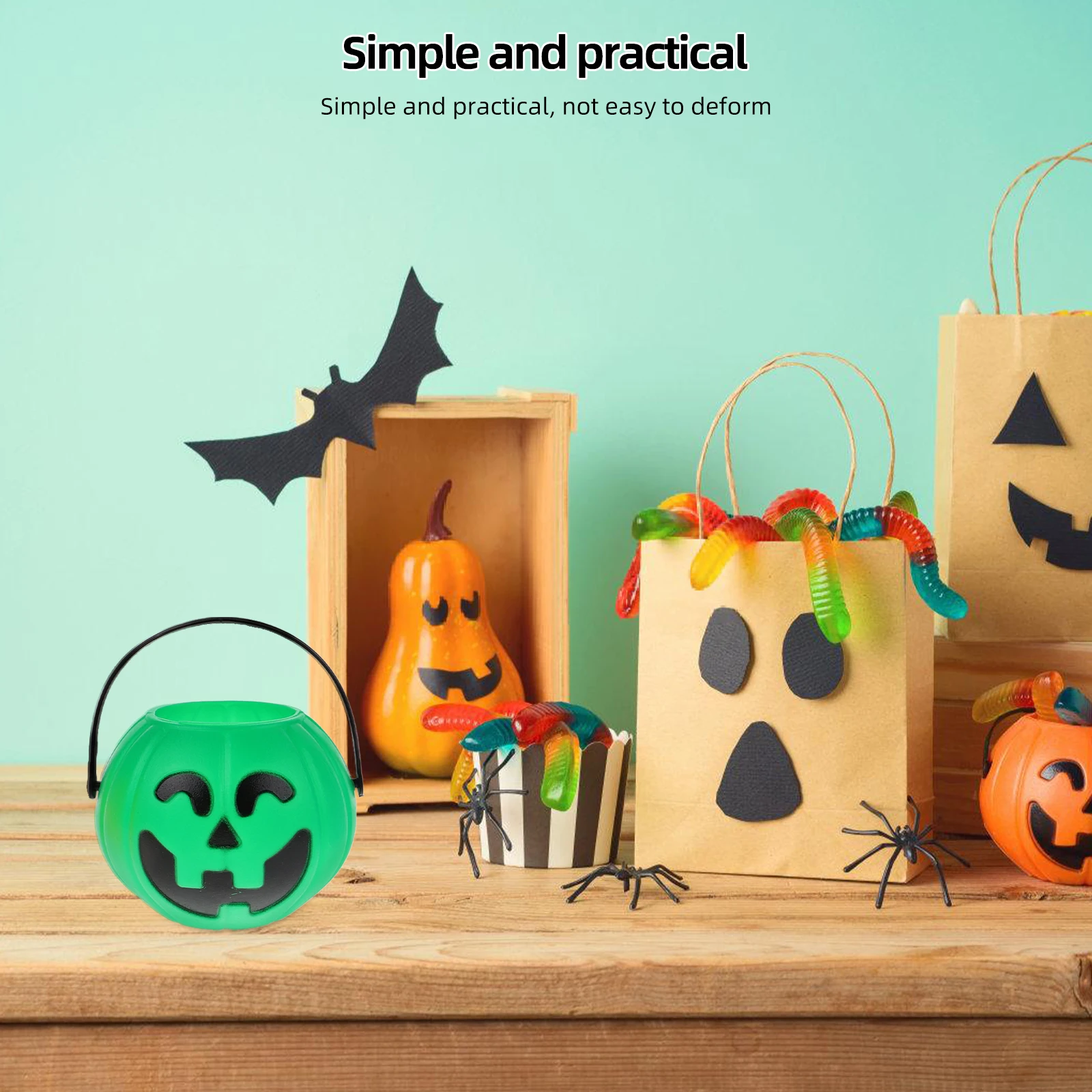 

6 Pcs Pumpkin Jar Witch Halloween Containers Cake Mini Bucket Candy Buckets Plastic Miss