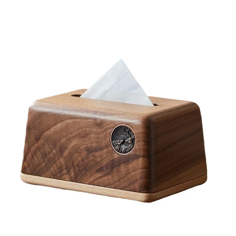 

Walnut solid wood tissue box, porch pumping carton, living room desktop