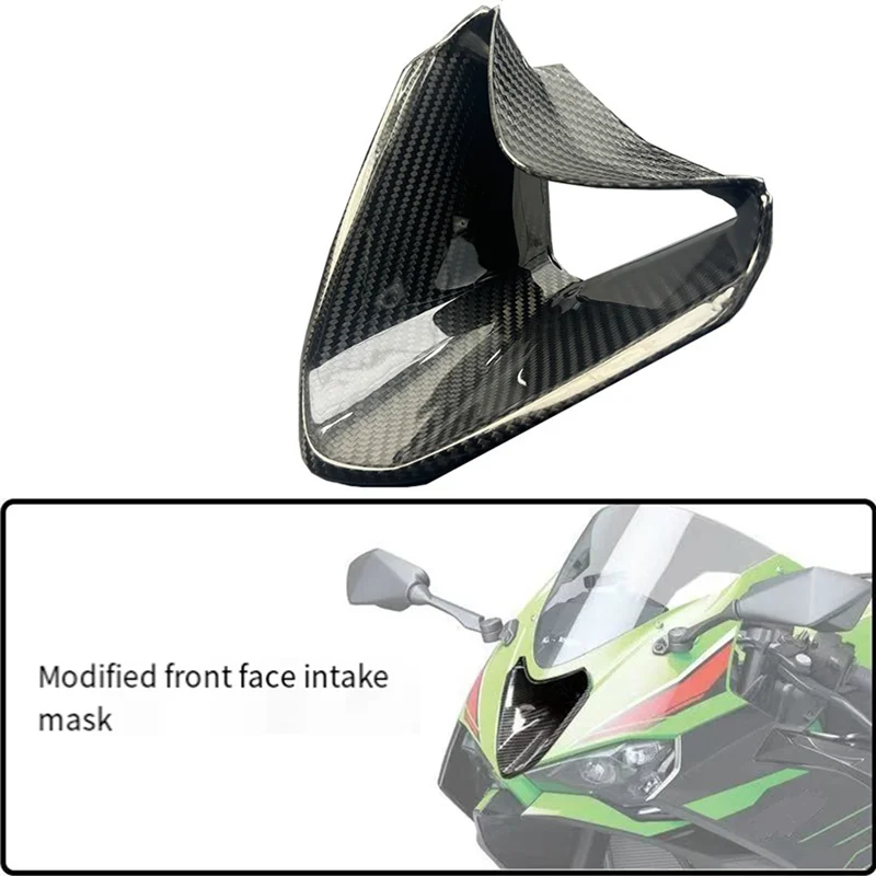 

Compact Motorcycle Carbon Fibre Front Fairing Air Inlet Stamping Port Shell Cover For KAWASAKI NINJA ZX-6R ZX-6RR 2024