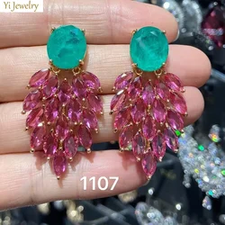 Cute Pink Green white Earrings women Small Teardrop Stud Earrings female gift sweet