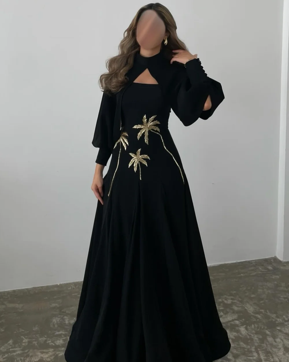 

Customized Elegant Classic Jersey Sequined Pleat A-line High Collar Long Dresses Bespoke Occasion Dresses Sizes Available Formal