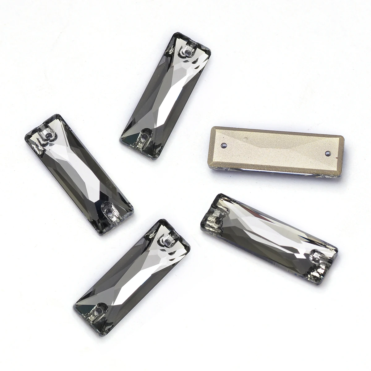 Pubrilex Baguette-förmige Strasssteine zum Aufnähen, Glassteine, Kristall-Strassperlen für Kleidungsstücke, Kleiderdekoration, Näharbeiten – Detail 7