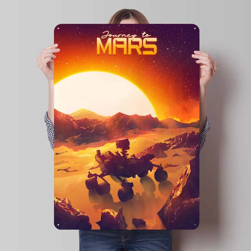 Inspired By NASA Sign Customizable Posters Decorative Metal Plate Metal Tin Signs for Wall Art Decoration Room Decor Aesthetics